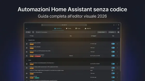 Automazioni Home Assistant senza codice: guida editor 2026