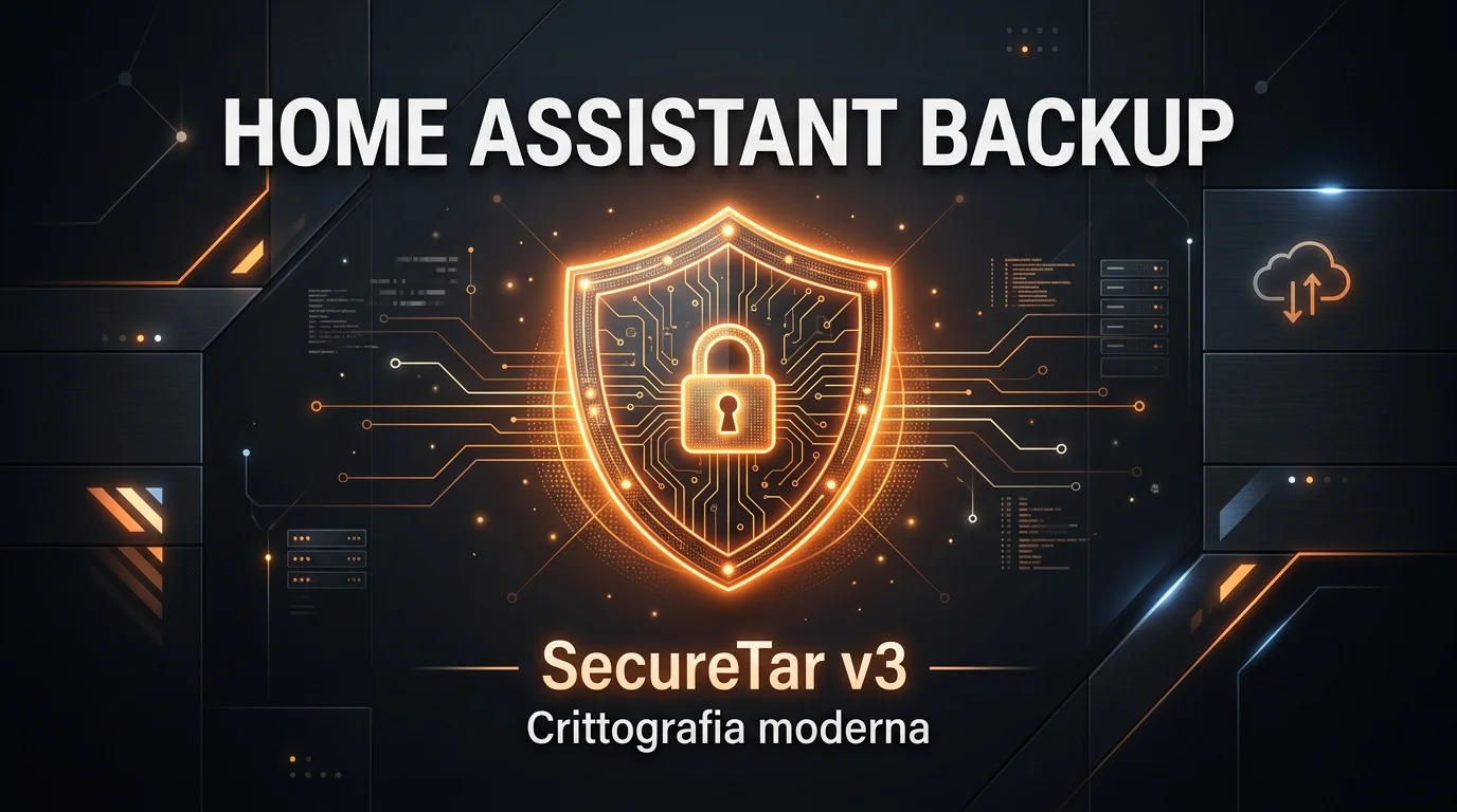 Scudo con lucchetto - sicurezza backup Home Assistant SecureTar v3
