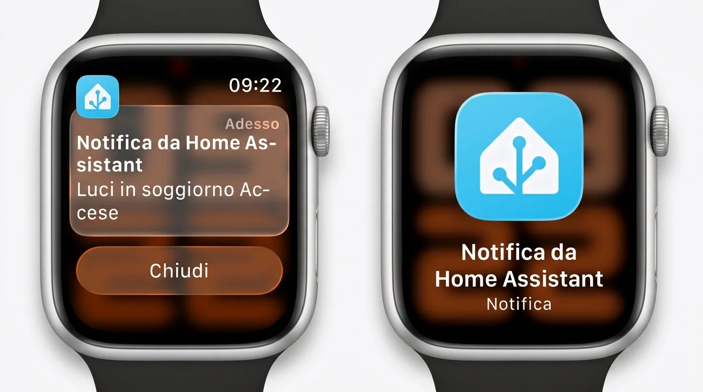 Notifica dello script visualizzata su due Apple Watch