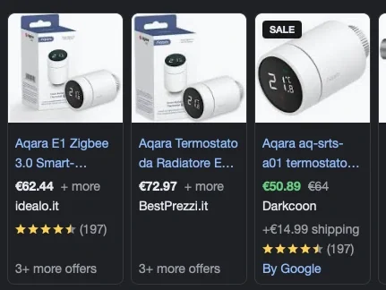 Prezzi dell'Aqara E1 a ottobre 2026: da 50,89 a 72,97 euro