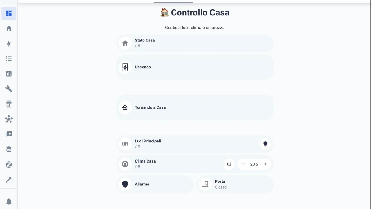 Dashboard ottimizzata per mobile con Bubble Card