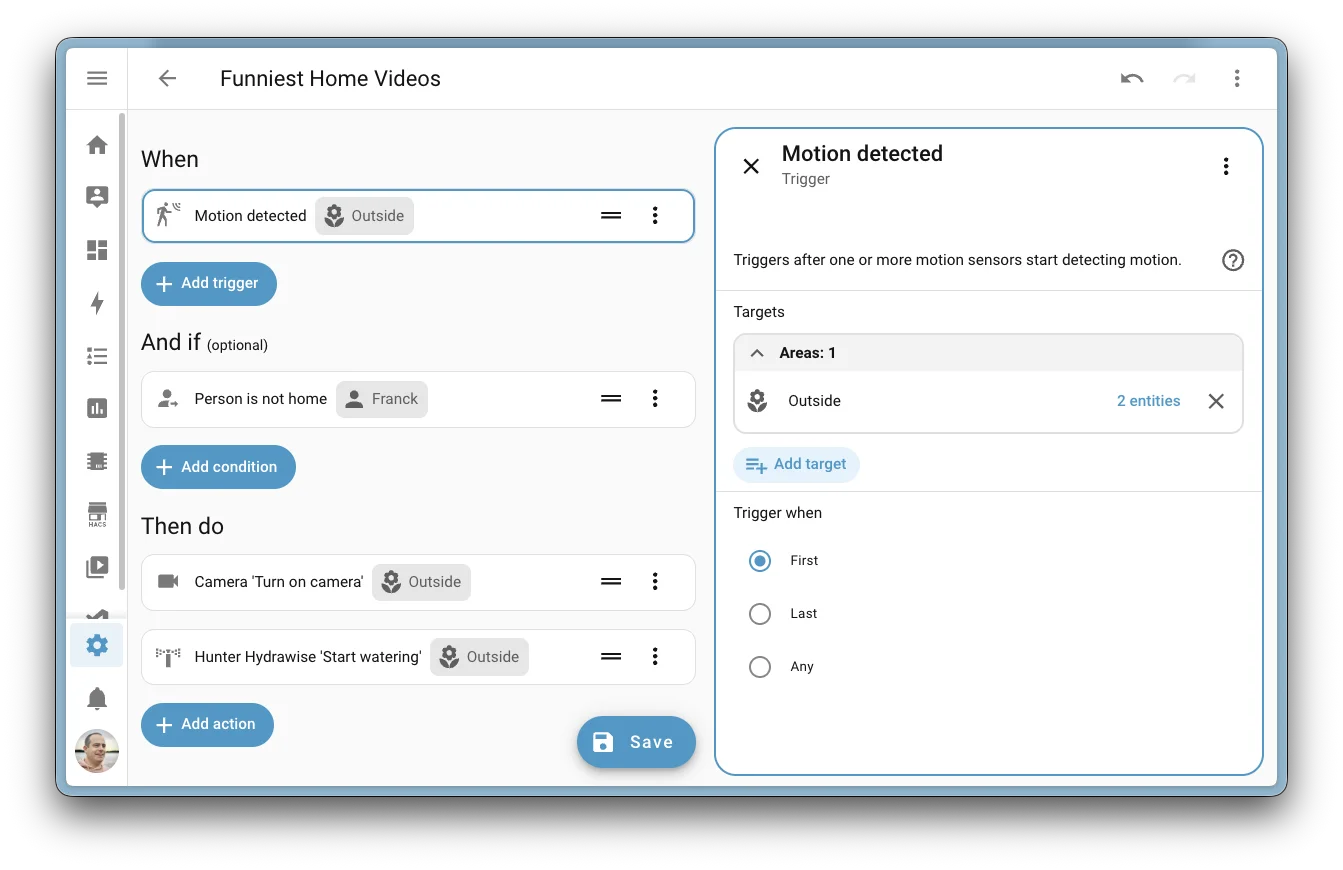 Un esempio pratico di automazione con i nuovi trigger cross-domain in Home Assistant