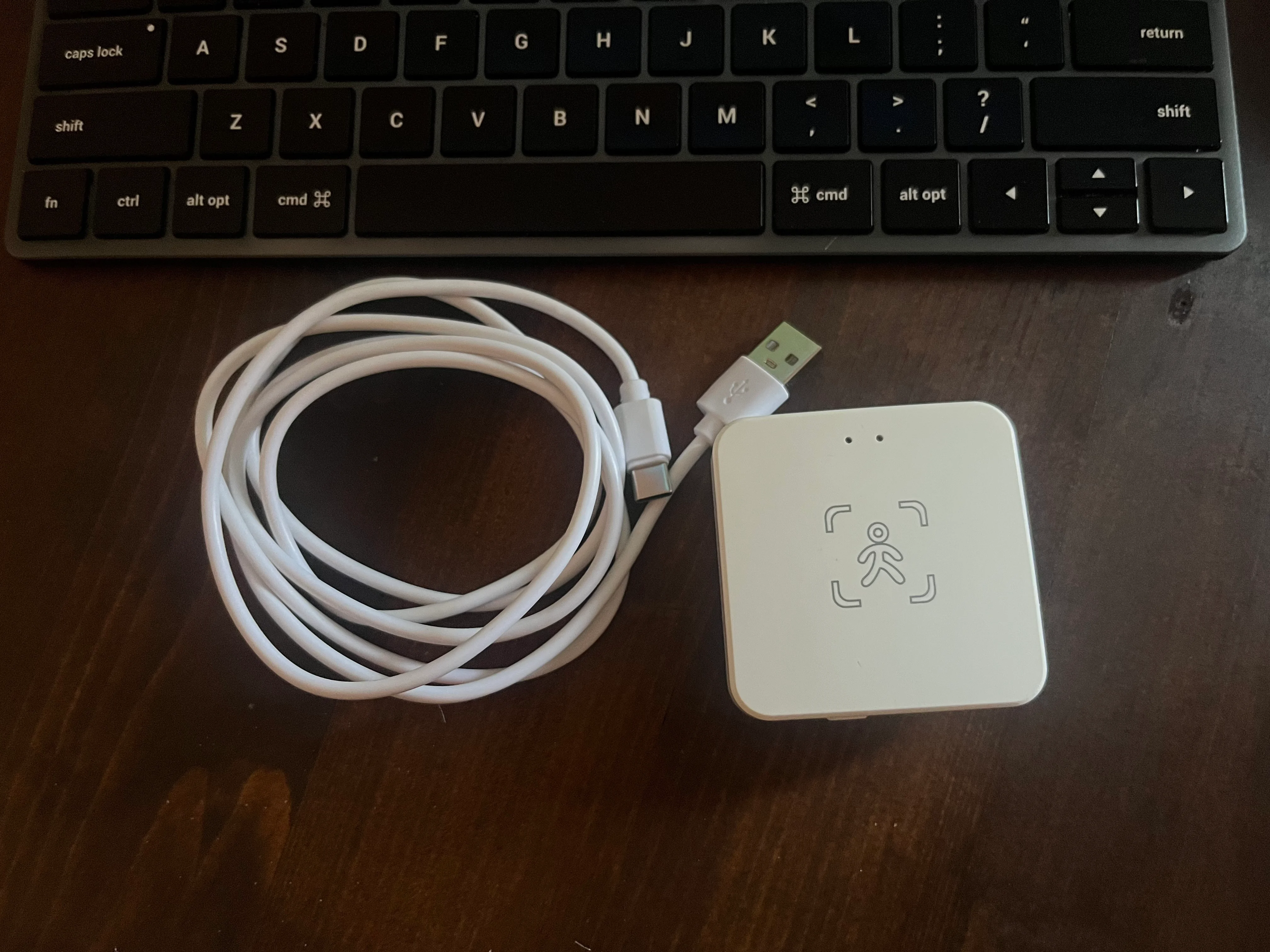 Wenzhi WZ-M100 vista frontale con cavo USB incluso nella confezione