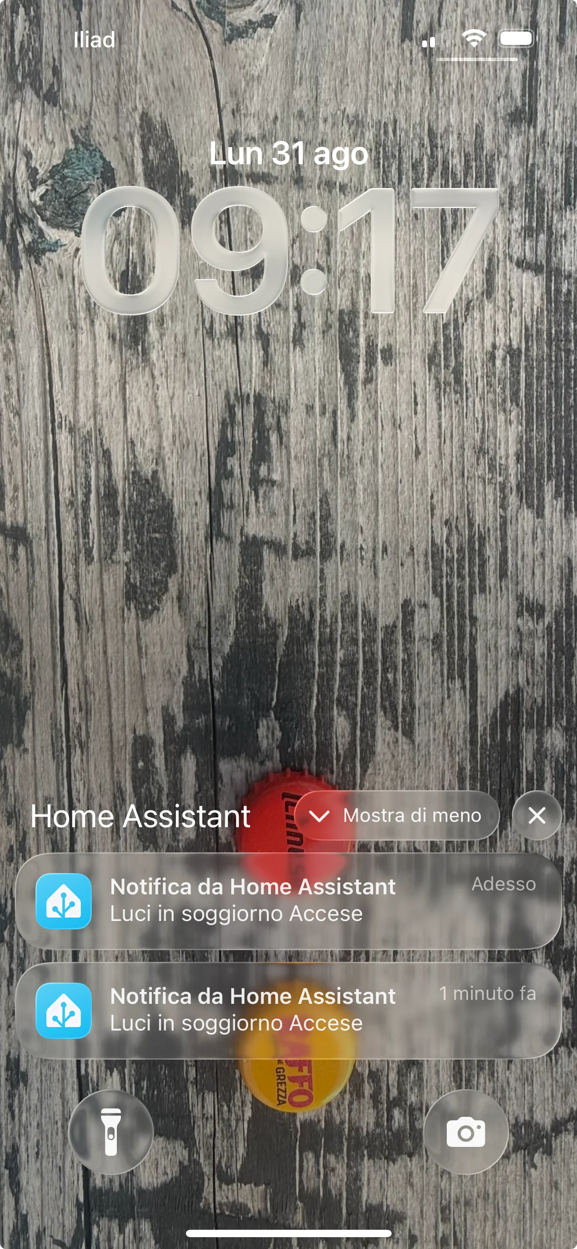 Notifica ricevuta sull'iPhone dopo l'esecuzione dello script