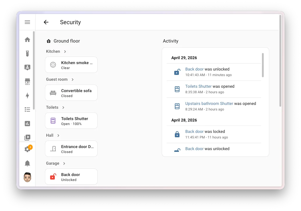 La nuova sidebar Attività nella dashboard Sicurezza: log di tutto ciò che succede nelle ultime 24 ore