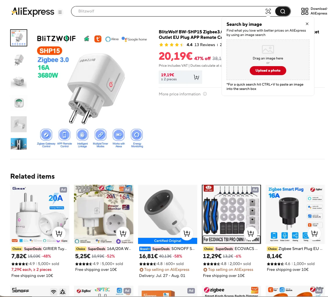 Prezzo attuale Tuya TS011F Wolf AliExpress