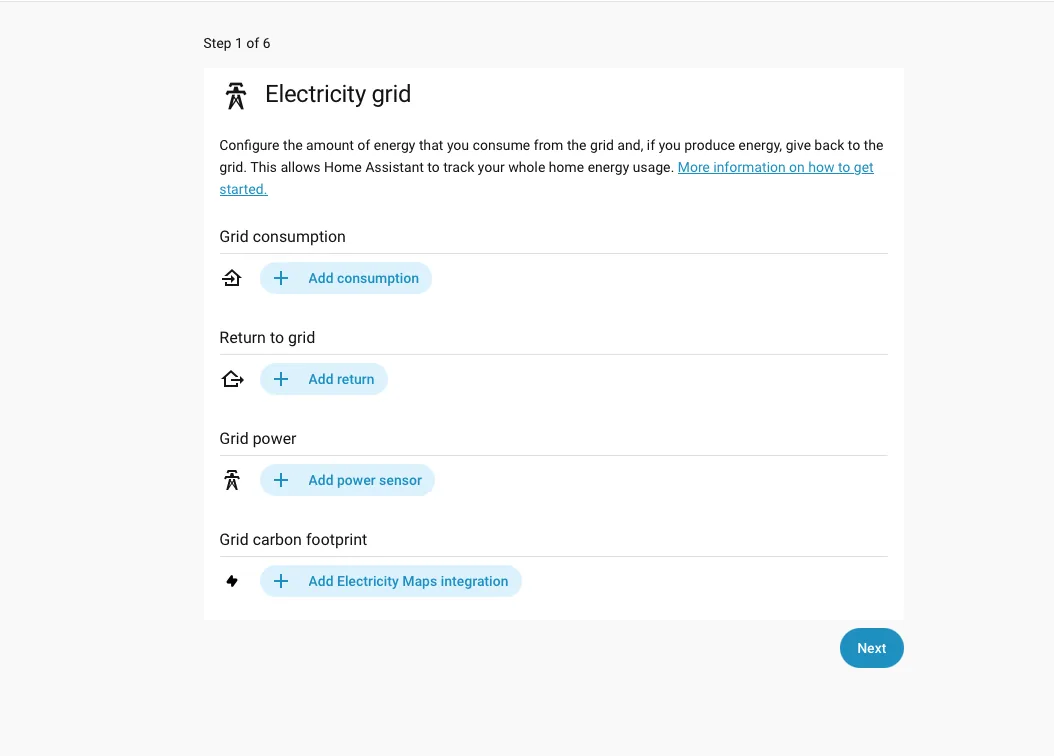 Energy Dashboard Home Assistant - primo accesso e configurazione guidata