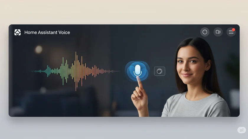Donna che interagisce con Home Assistant Voice
